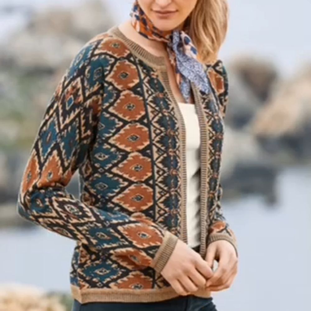 NEW Peruvian Connection Samarkand Cardigan Medium